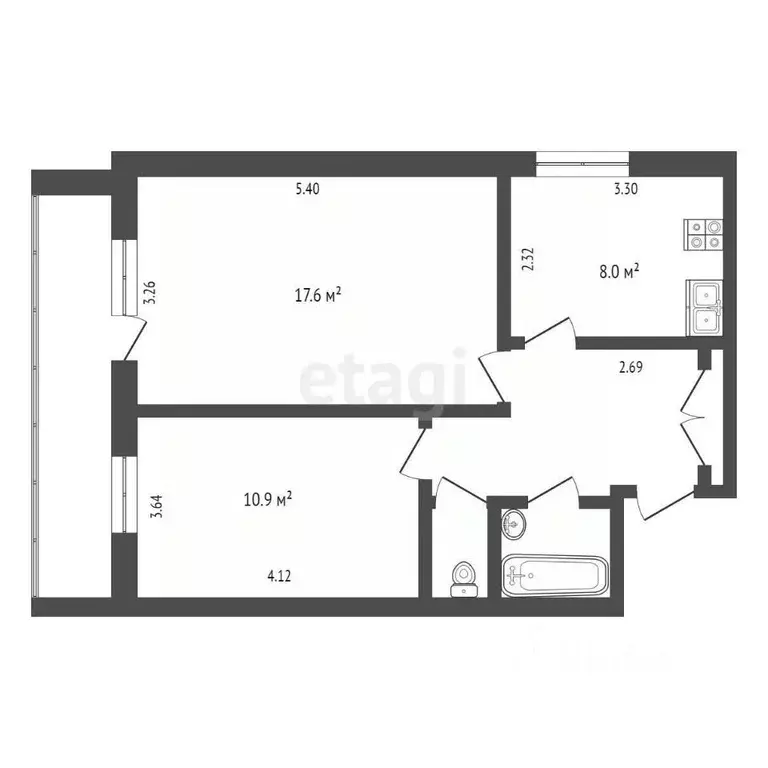 2-к кв. Московская область, Электросталь ул. 8 Марта, 35 (51.0 м) - Фото 1