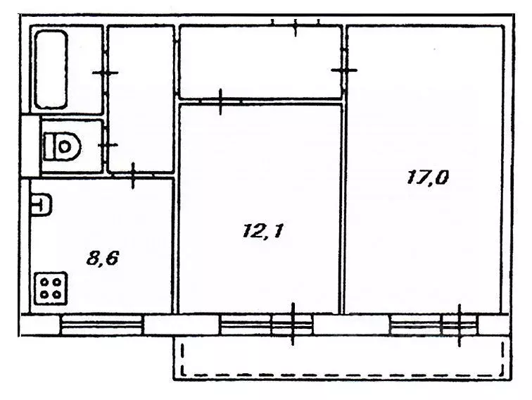 2-к кв. Челябинская область, Челябинск ул. Агалакова, 40 (50.0 м) - Фото 1