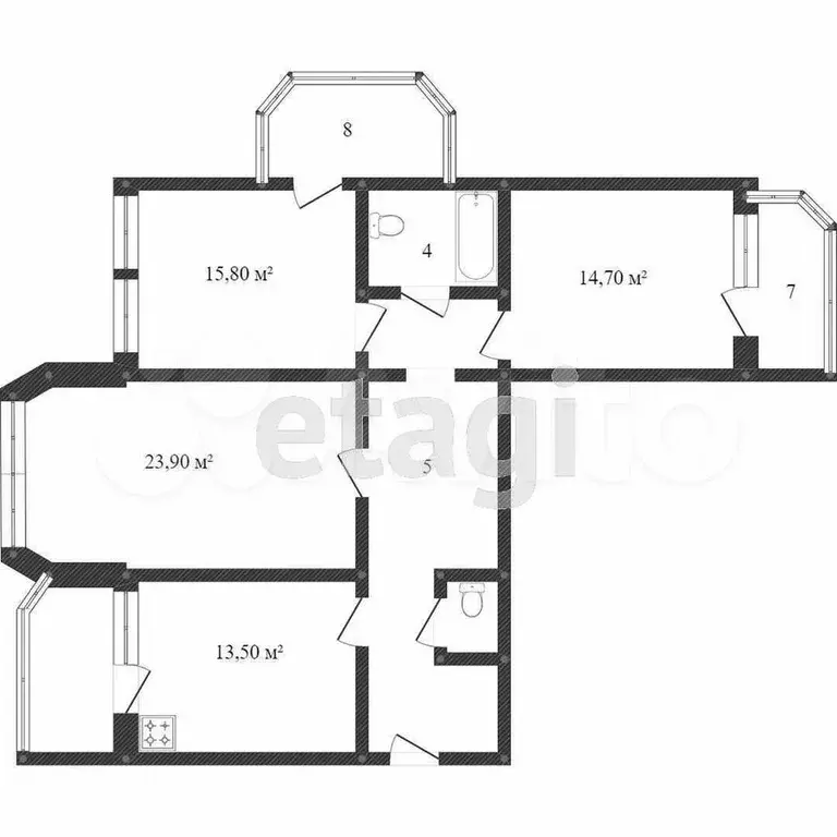 3-к. квартира, 64 м, 4/10 эт. - Фото 0