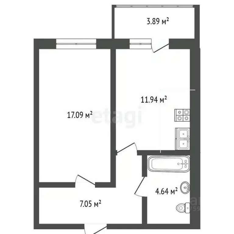 1-к кв. Ярославская область, Ярославль Шпальная ул., 30 (41.3 м) - Фото 1