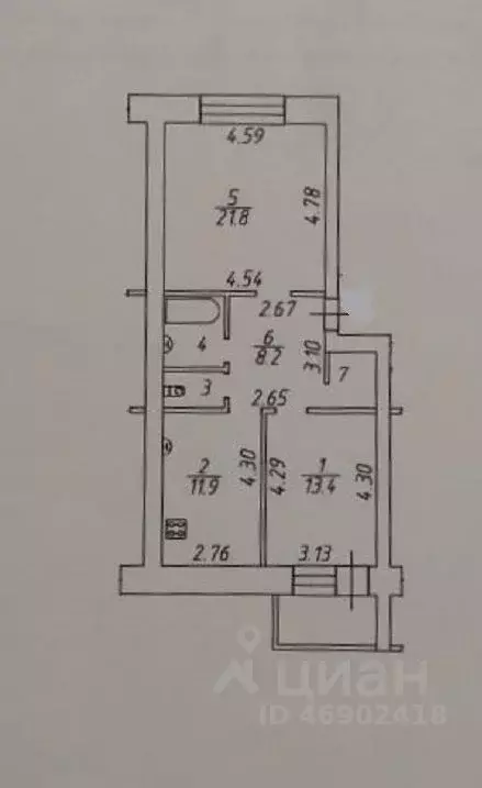 2-к кв. Вологодская область, Вологда ул. Гагарина, 2Ак4 (63.7 м) - Фото 1