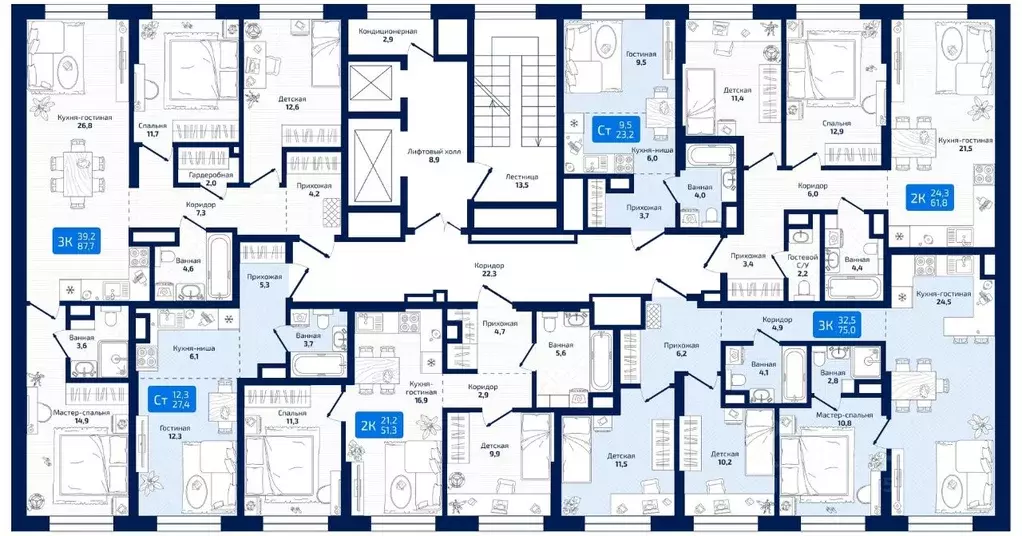 Студия Самарская область, Самара ул. 8-я Радиальная, 31 (23.2 м) - Фото 2