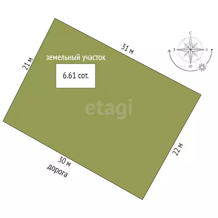 Участок в Тюмень, территория СОСН Янтарь, Лесная улица (6.61 м) - Фото 0