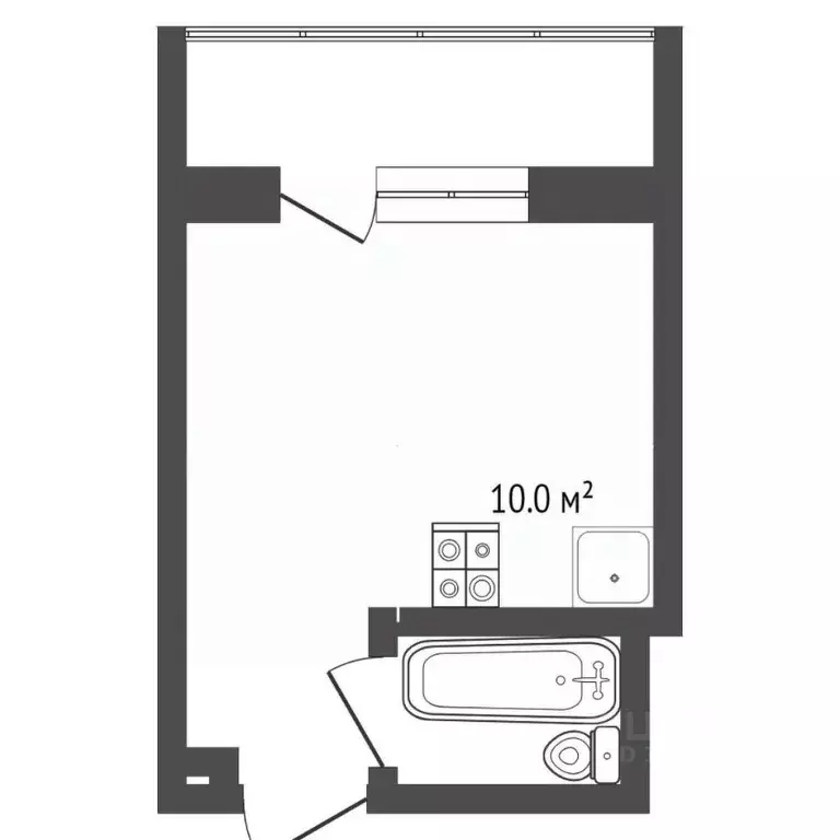 Студия Тюменская область, Тюмень ул. 30 лет Победы, 77 (16.7 м) - Фото 2