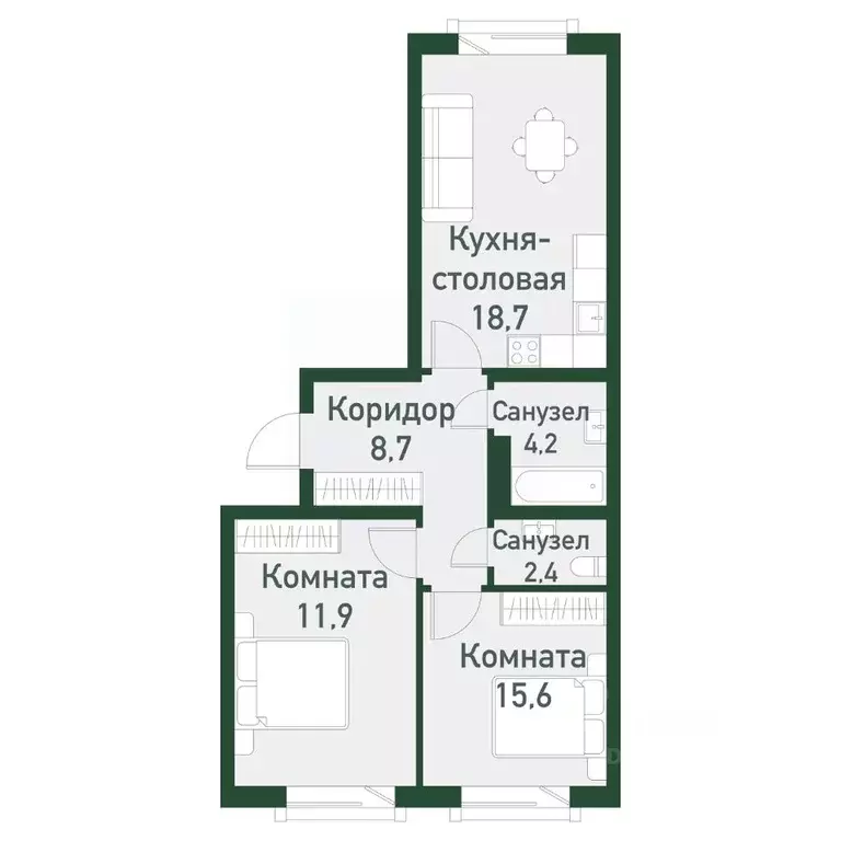 2-к кв. Челябинская область, Челябинский городской округ, пос. ... - Фото 0