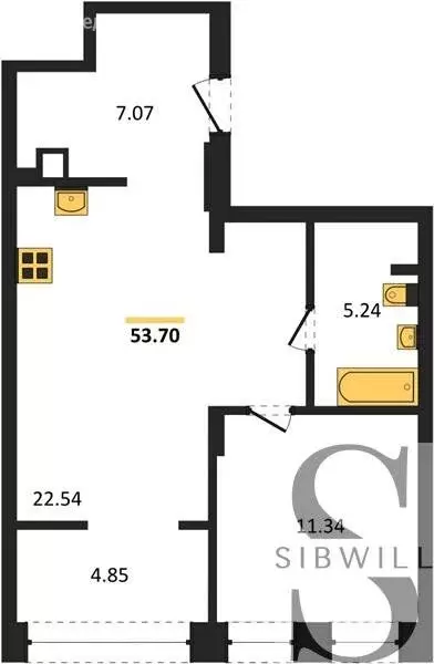 1-комнатная квартира: Новосибирск, Ленинградская улица, 342 (51.19 м) - Фото 0