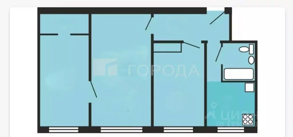 3-к кв. Алтайский край, Барнаул ул. Германа Титова, 46 (57.0 м) - Фото 2