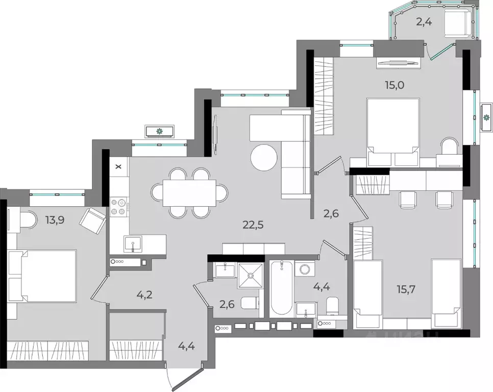 3-к кв. Удмуртия, Ижевск Северо-Западный жилрайон, 2-й мкр, Новый ... - Фото 1
