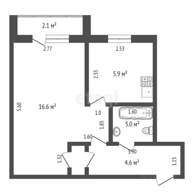 1-к кв. Самарская область, Самара Вольская ул., 23 (32.0 м) - Фото 1