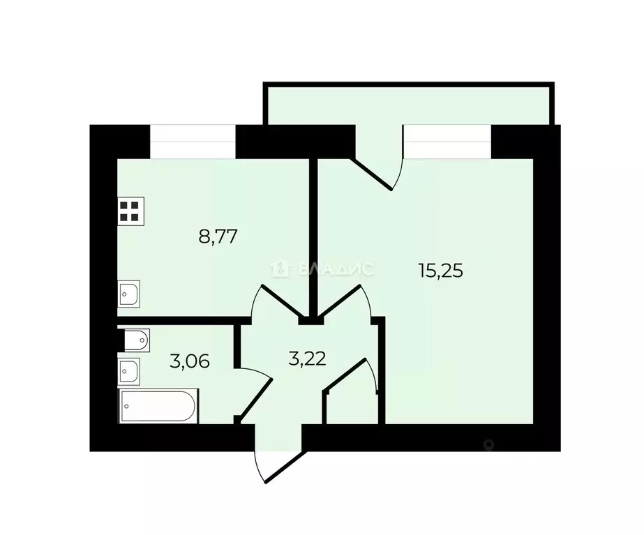 1-к кв. Санкт-Петербург ул. Карбышева, 6К1 (30.8 м) - Фото 2