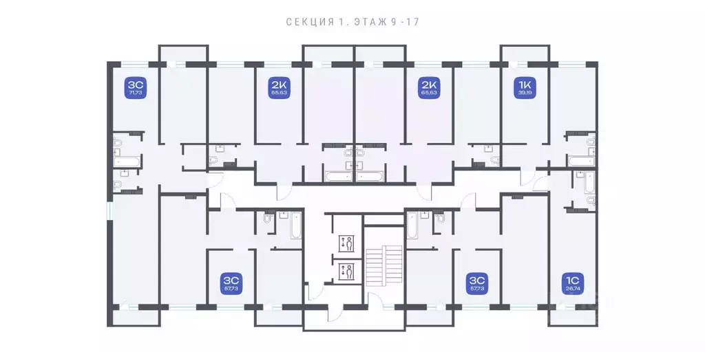 3-к кв. Новосибирская область, Новосибирск ул. Забалуева, с10 (71.73 ... - Фото 1