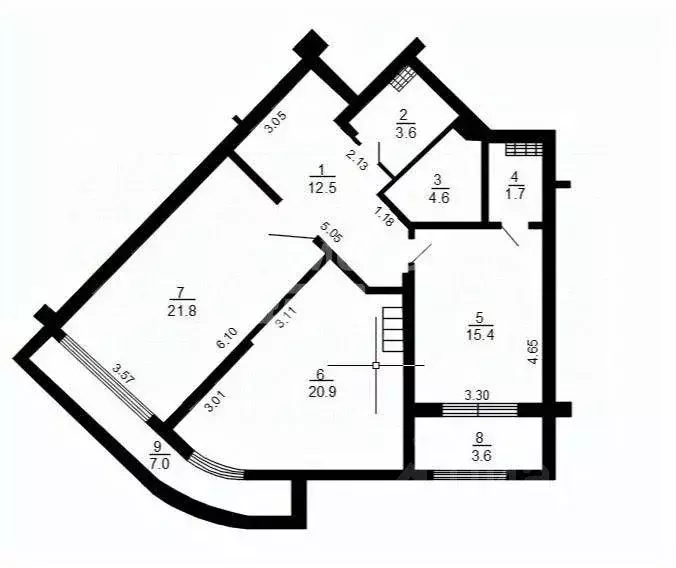 Квартира, 2 комнаты, 80.5 м - Фото 1