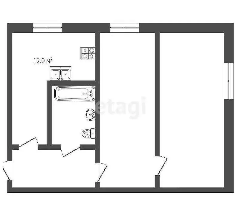 2-комнатная квартира: Нижнедевицк, Братская улица, 36 (49.2 м) - Фото 1