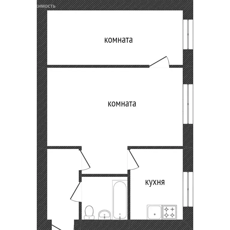 2-комнатная квартира: Златоуст, улица имени А.С. Грибоедова, 12 (44 м) - Фото 0