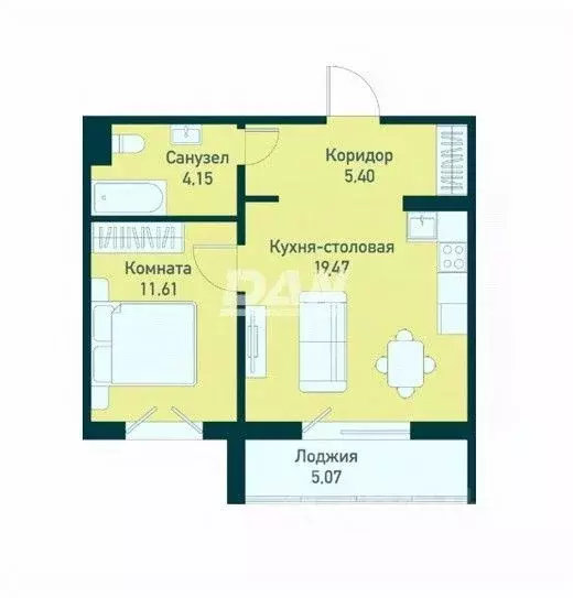 1-к кв. Челябинская область, Челябинск ул. 2-я Эльтонская, 57А (40.63 ... - Фото 2