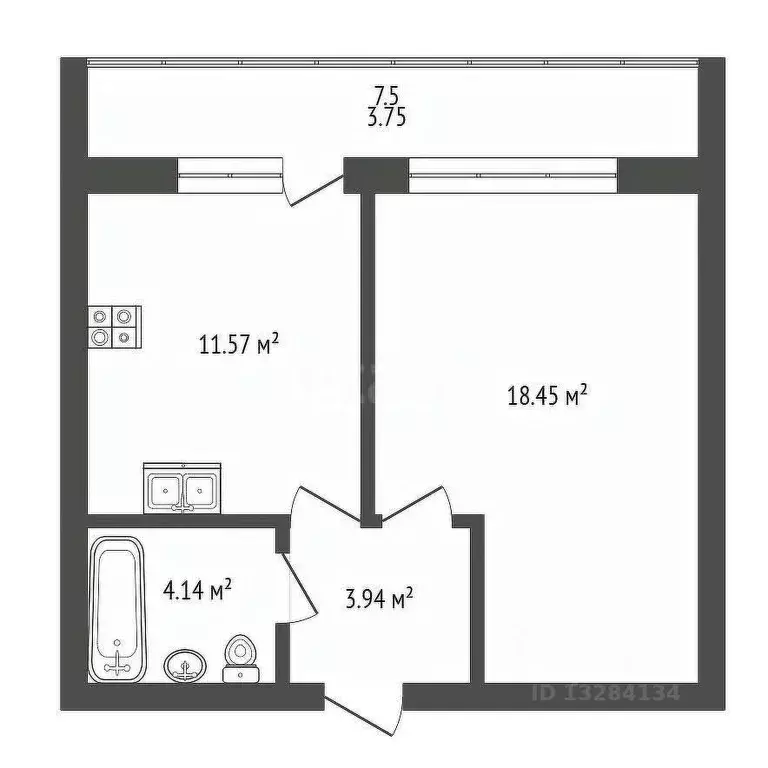 1-к кв. Вологодская область, Великий Устюг ул. Сахарова, 37 (41.85 м) - Фото 1