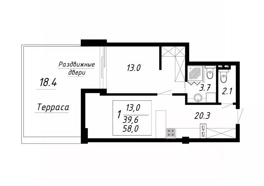1-к кв. Ставропольский край, Ессентуки Озеро жилой комплекс (58.0 м) - Фото 1