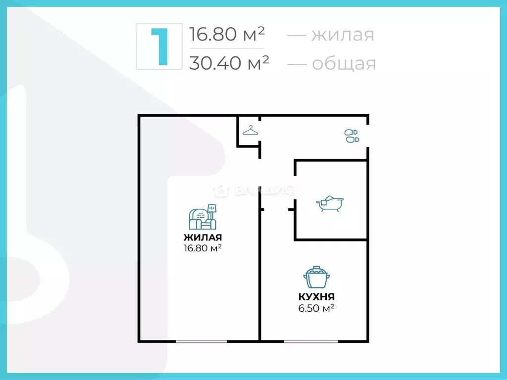 1-к кв. Волгоградская область, Волгоград ул. Луговского, 3 (30.4 м) - Фото 1