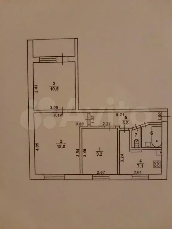 3-к. квартира, 54,5 м, 1/9 эт. - Фото 0