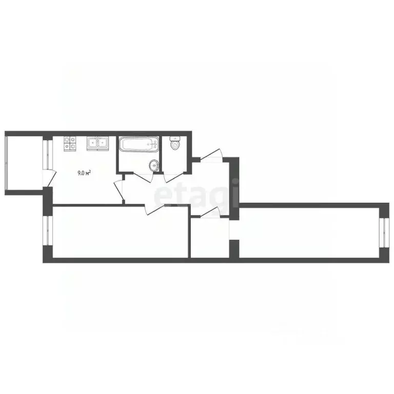 2-к кв. Ямало-Ненецкий АО, Ноябрьск ул. Дружбы, 4А (49.3 м) - Фото 1