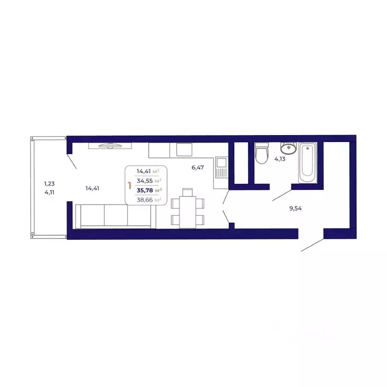 1-к кв. Башкортостан, Уфа Затон-Восточный жилрайон, Паруса жилой ... - Фото 0