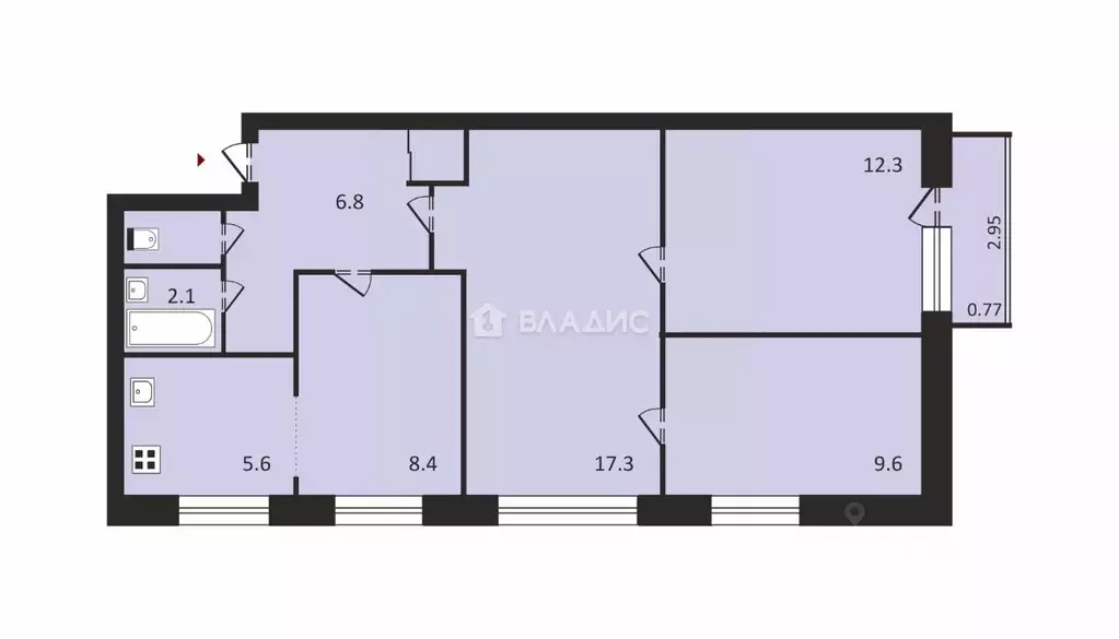 3-к кв. Владимирская область, Камешково Школьная ул., 11 (63.9 м) - Фото 1