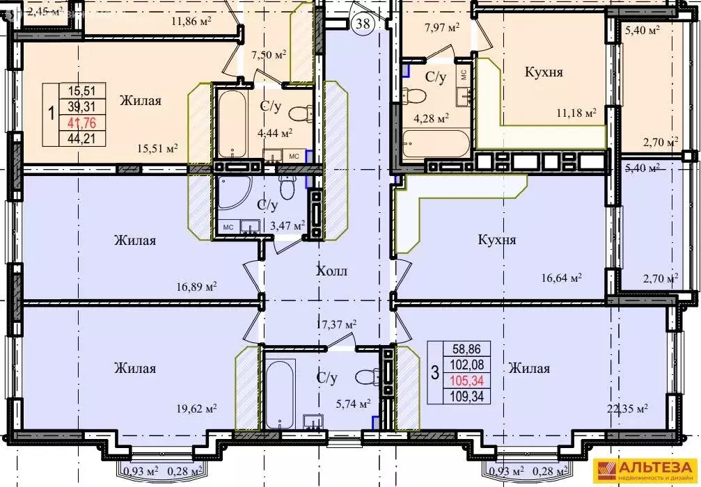 3-комнатная квартира: Васильково, Весенняя улица, 5 (103.1 м) - Фото 1