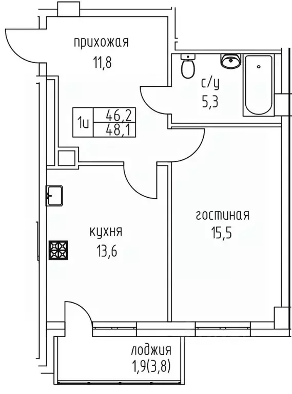 1-к кв. Саха (Якутия), Якутск просп. Михаила Николаева, 3/6 (48.1 м) - Фото 0