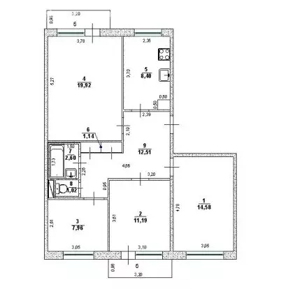 4-комнатная квартира: Ульяновск, улица Ефремова, 115 (79.3 м) - Фото 1