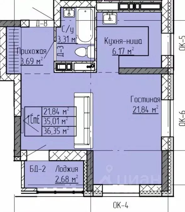 Студия Татарстан, Нижнекамск ул. Баки Урманче, 12 (36.35 м) - Фото 0