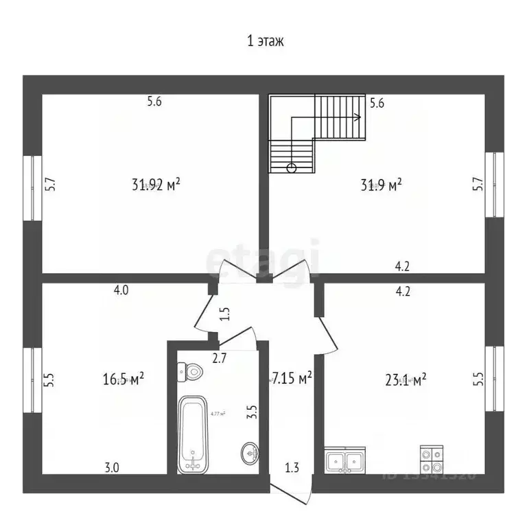 5-к кв. Ульяновская область, Ульяновск ул. Олега Кошевого, 39 (244.8 ... - Фото 2