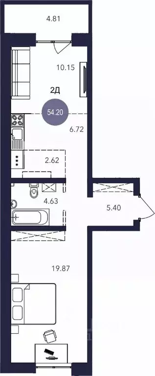 2-к кв. Иркутская область, Братск ул. Металлургов, 8 (54.2 м) - Фото 0