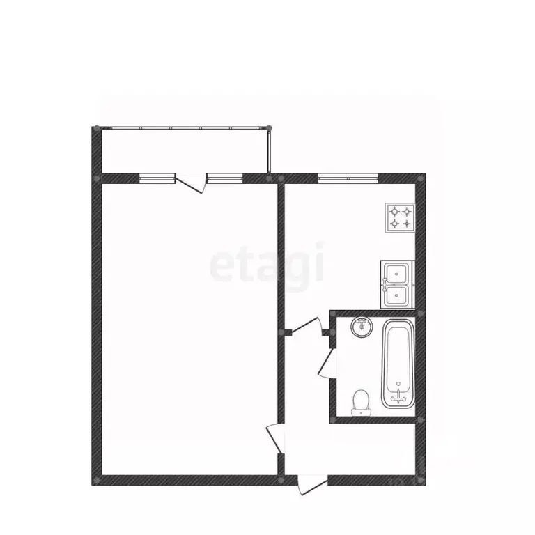 1-к кв. Костромская область, Кострома ул. Шагова, 211 (30.2 м) - Фото 1