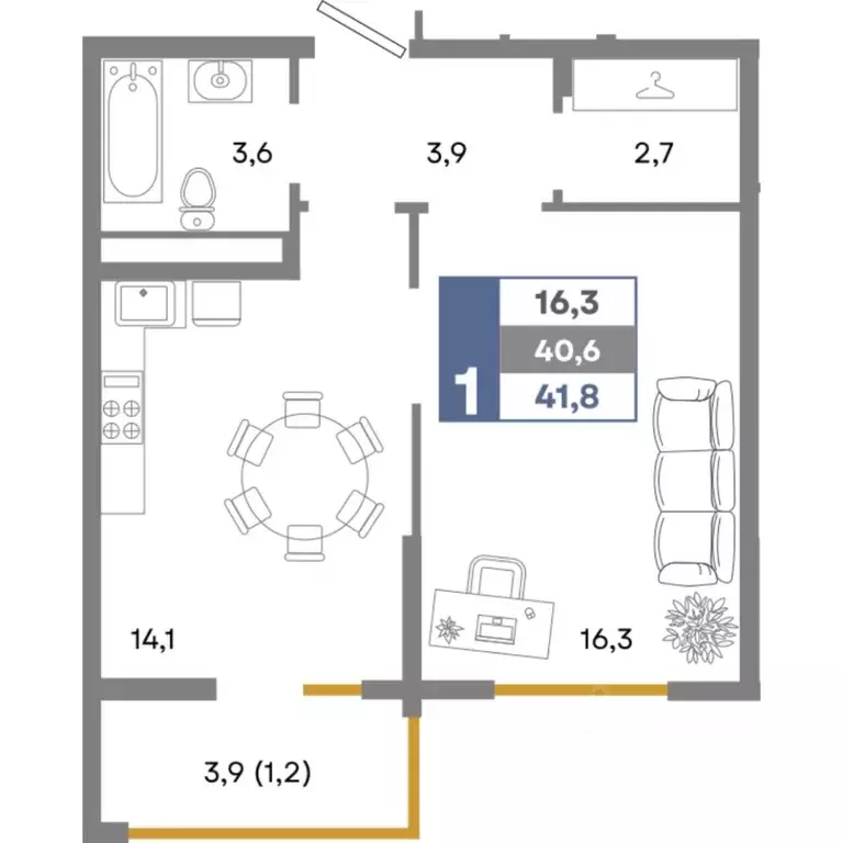 1-к кв. Крым, Симферопольский район, Мирновское с/пос, с. Белоглинка ... - Фото 1