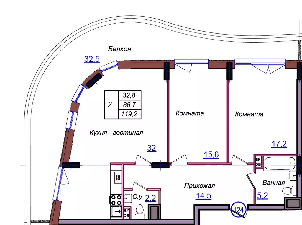2-к кв. Калининградская область, Светлогорск Балтийская ул. (119.2 м) - Фото 1