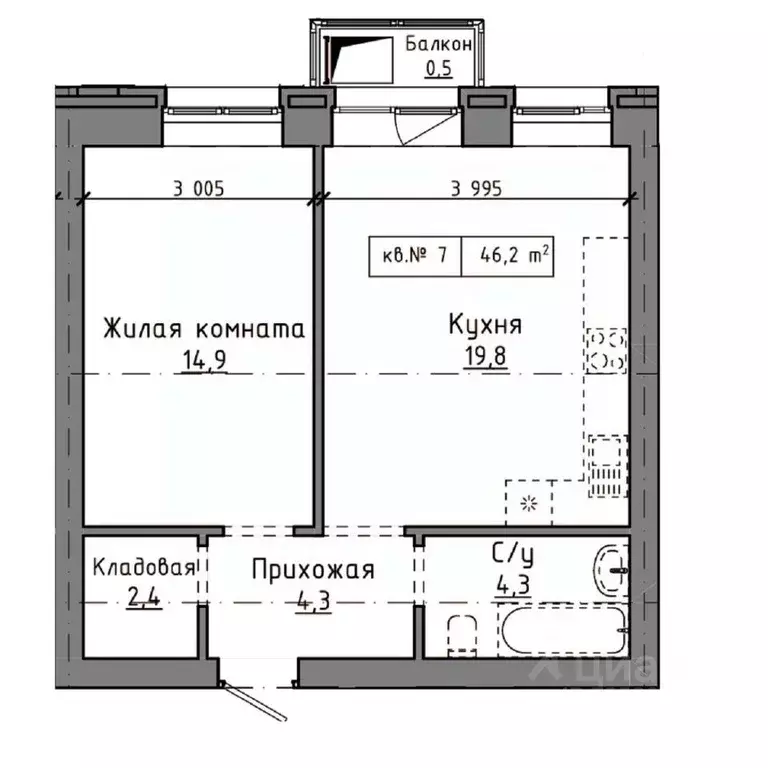 1-к кв. Алтайский край, Барнаул Интернациональная ул., 79 (46.2 м) - Фото 0