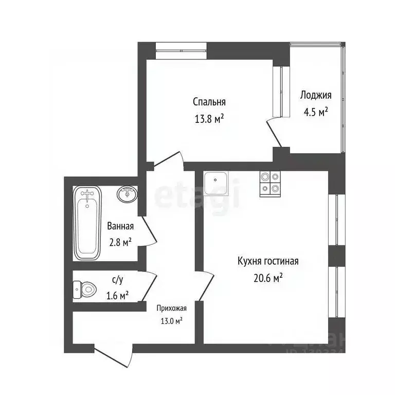1-к кв. Тюменская область, Тюмень ул. Мельникайте, 2к4 (49.1 м) - Фото 2