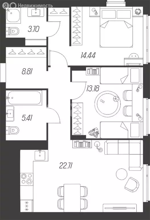 3-комнатная квартира: Тула, Самоварная улица, 21 (67.6 м) - Фото 0