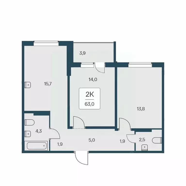 2-к кв. Новосибирская область, Новосибирск Кедровая ул., 80/3 (63.0 м) - Фото 0