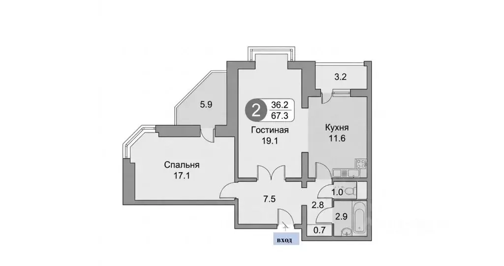 2-к кв. Москва ул. Лобачевского, 45 (63.7 м) - Фото 2