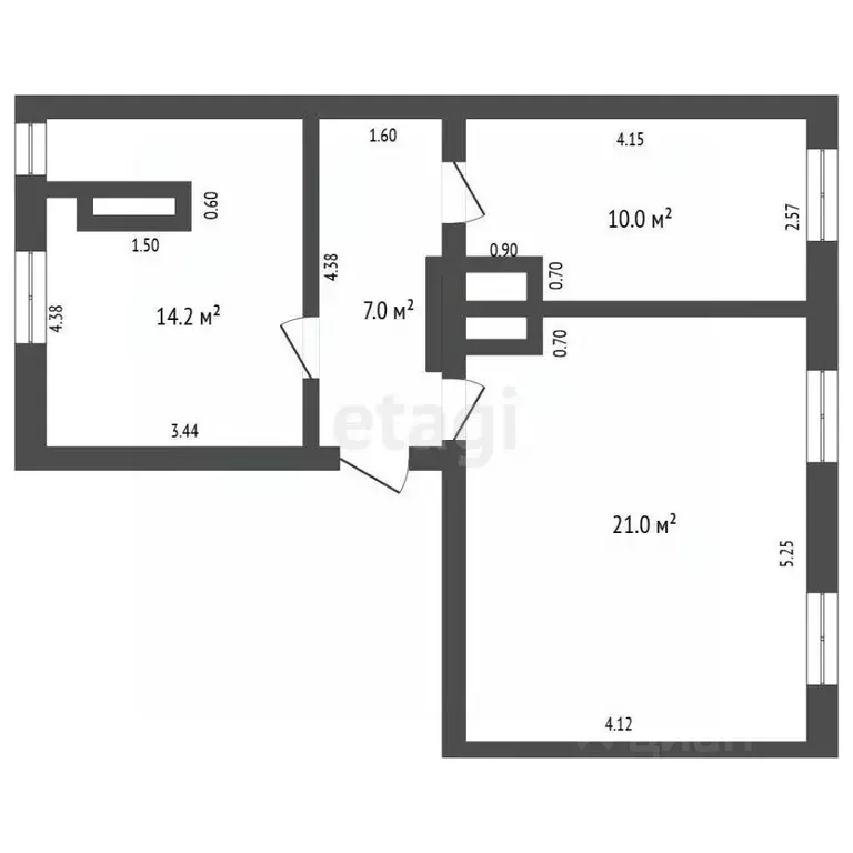 2-к кв. Калужская область, Спас-Деменск ул. Заслонова, 3 (52.2 м) - Фото 2