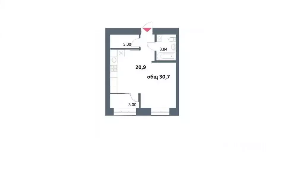 Студия Татарстан, Казань ул. Азата Аббасова, 21А (30.7 м) - Фото 2