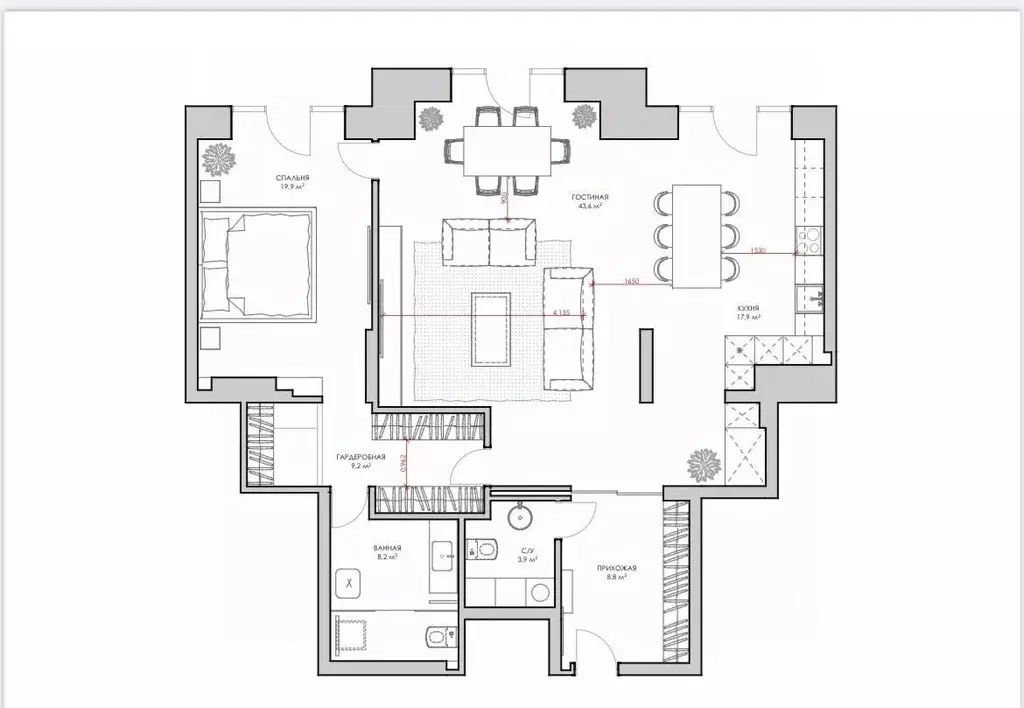 2-к кв. Татарстан, Казань Федосеевская ул., 38 (100.0 м) - Фото 2