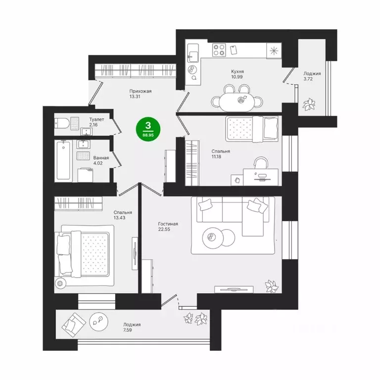 3-к кв. Марий Эл, Йошкар-Ола городской округ, с. Семеновка, Овощевод ... - Фото 1