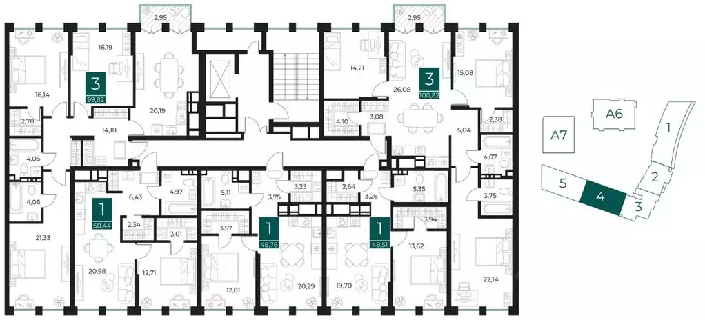 3-к кв. Рязанская область, Рязань Арт Кварталы жилой комплекс (99.82 ... - Фото 1