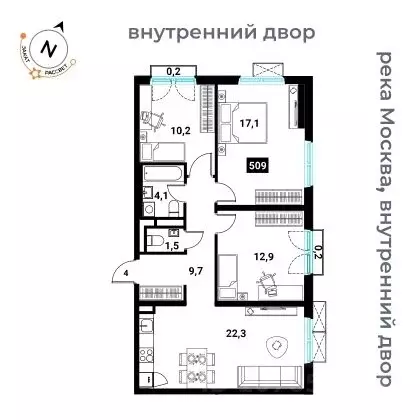 3-к кв. Москва Большая Филевская ул., 3к4 (80.1 м) - Фото 0