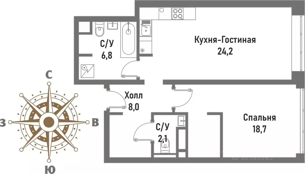 2-к кв. Москва Рубцовско-Дворцовая ул., 4 (60.1 м) - Фото 0