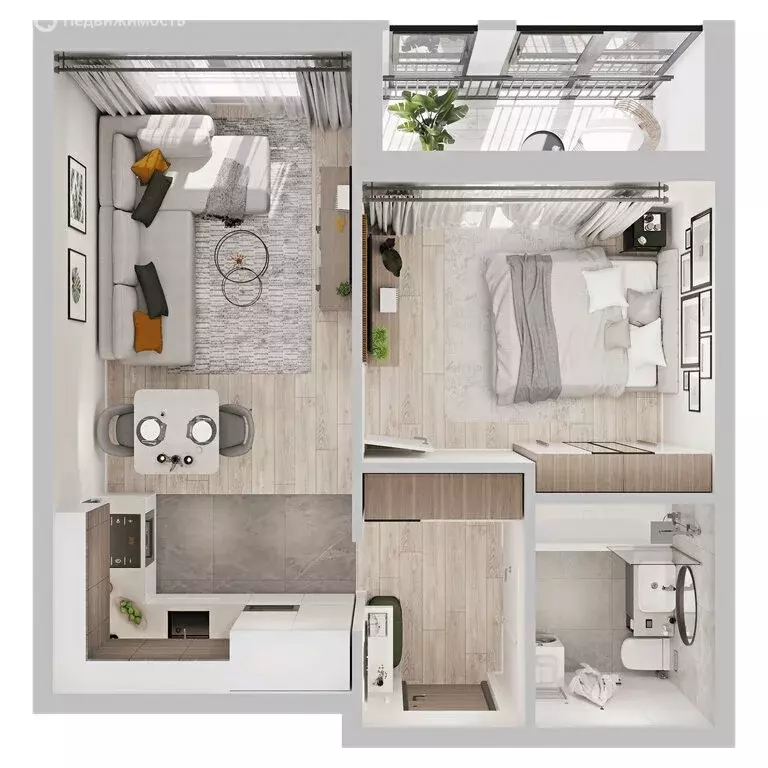 1-комнатная квартира: Кострома, микрорайон Новый город (38.9 м) - Фото 2