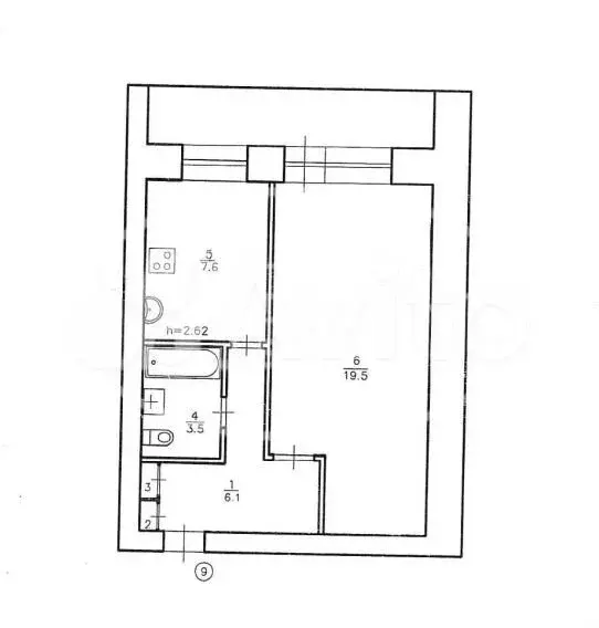 1-к. квартира, 37,2 м, 1/2 эт. - Фото 0