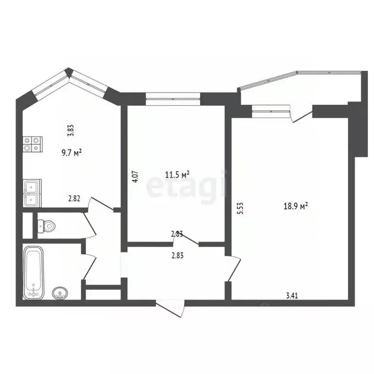 2-к кв. Москва Болотниковская ул., 36к1 (50.9 м) - Фото 2